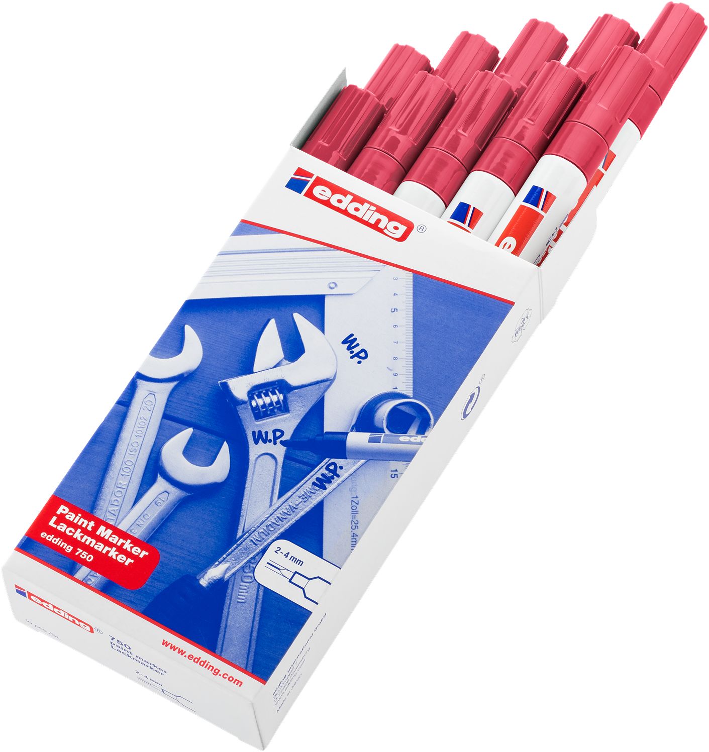 Edding Red 4 mm Paint Marker Pen for use with Wood, Plastic, Metal, Glass