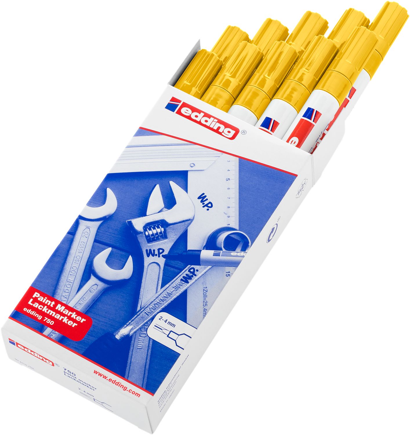 Edding Yellow 4 mm Paint Marker Pen for use with Metal, Plastic, Glass, Wood