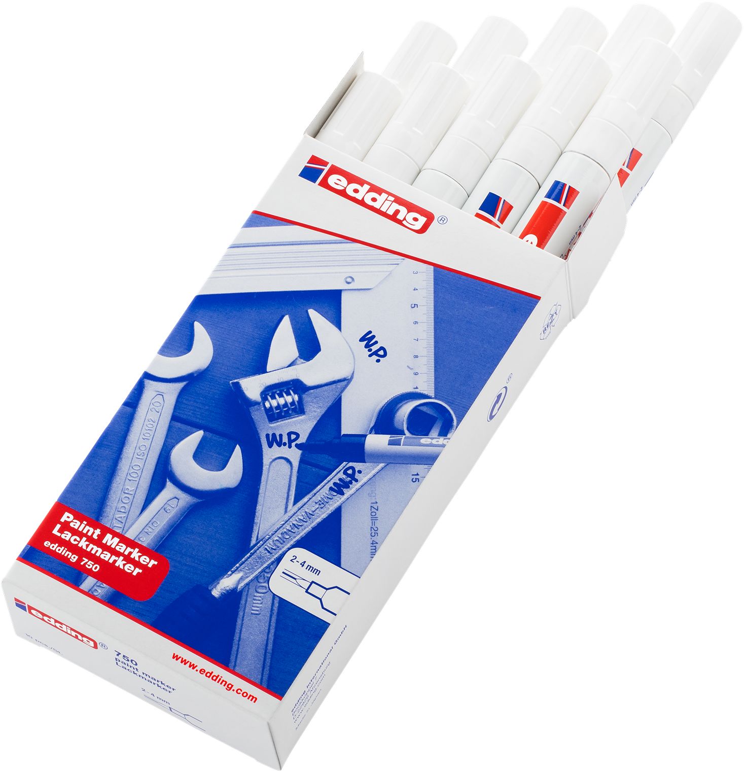 Edding White 4 mm Paint Marker Pen for use with Wood, Plastic, Glass, Metal