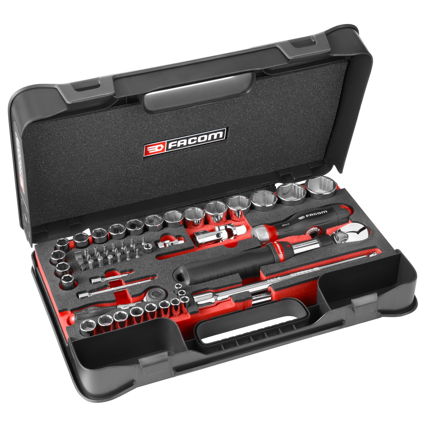 Facom 60-Piece 1/2 in, 1/4 in Bit Ratchet Socket Set