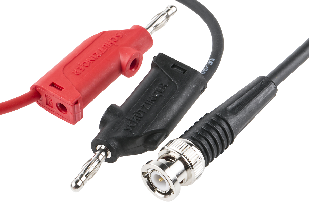 Schutzinger BNC Test Lead, Black, Red, 1 m Lead Length