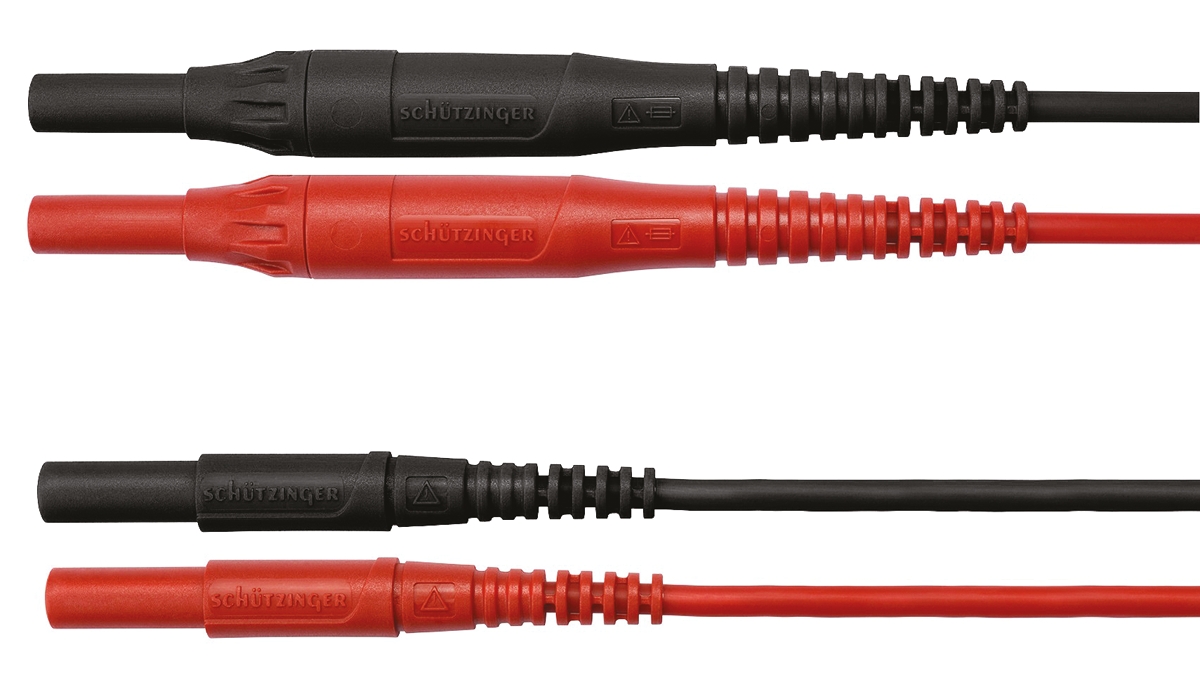 Schutzinger Connector Test Lead 8A, 1kV, Black, Red, 2 m Lead Length