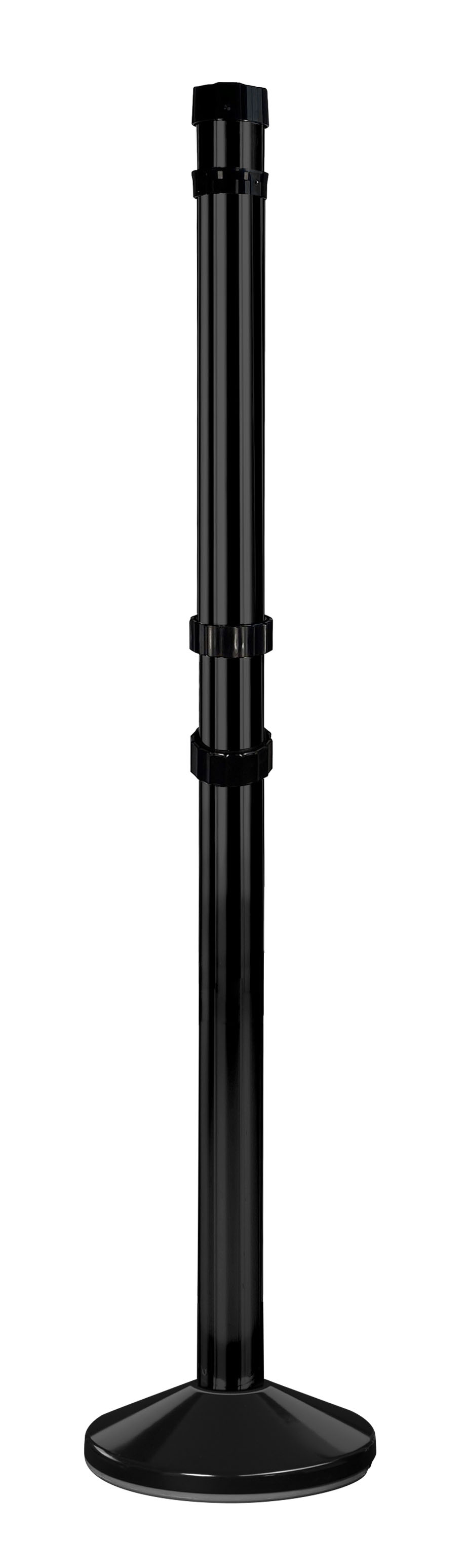 Viso Black Marker Post, Black Tape, Steel, Retractable Barrier