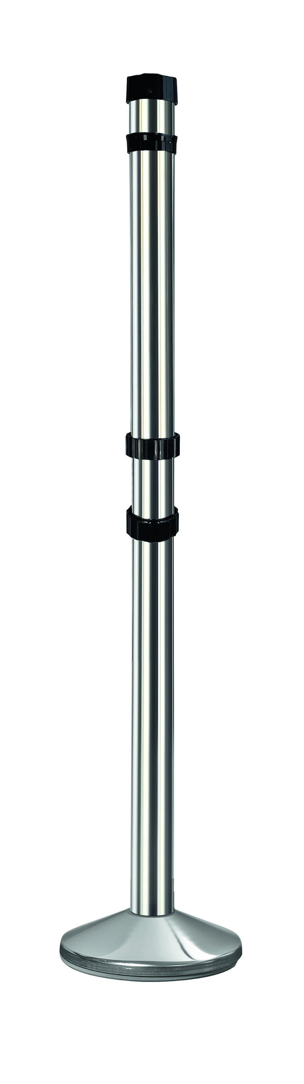 Viso Silver Marker Post, Chrome Tape, Steel, Retractable Barrier