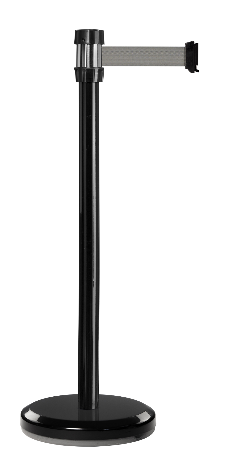 Viso Black Strap Post, Grey Tape, Steel, Polyester, Barrier Post, 2 m
