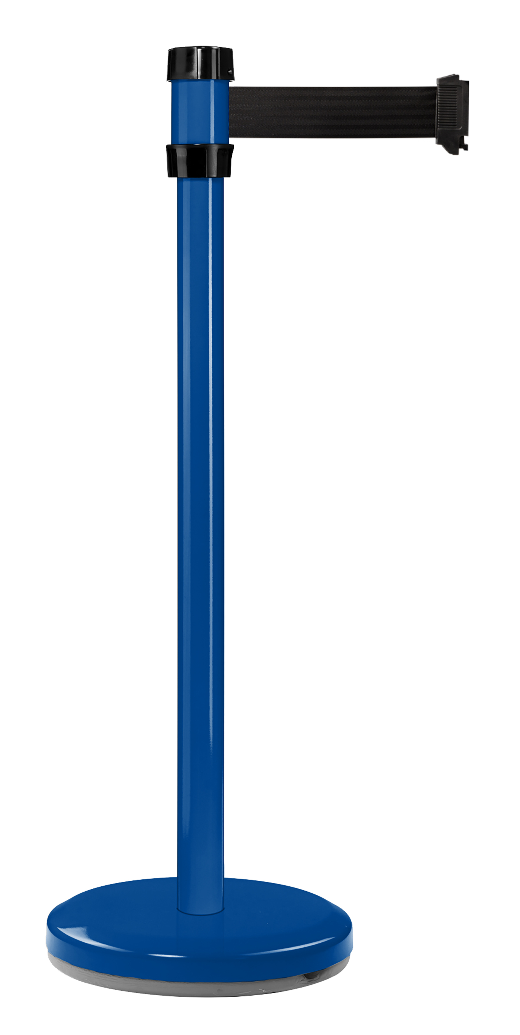 Viso Blue Strap Post, Black Tape, Steel, Polyester, Barrier Post, 2 m