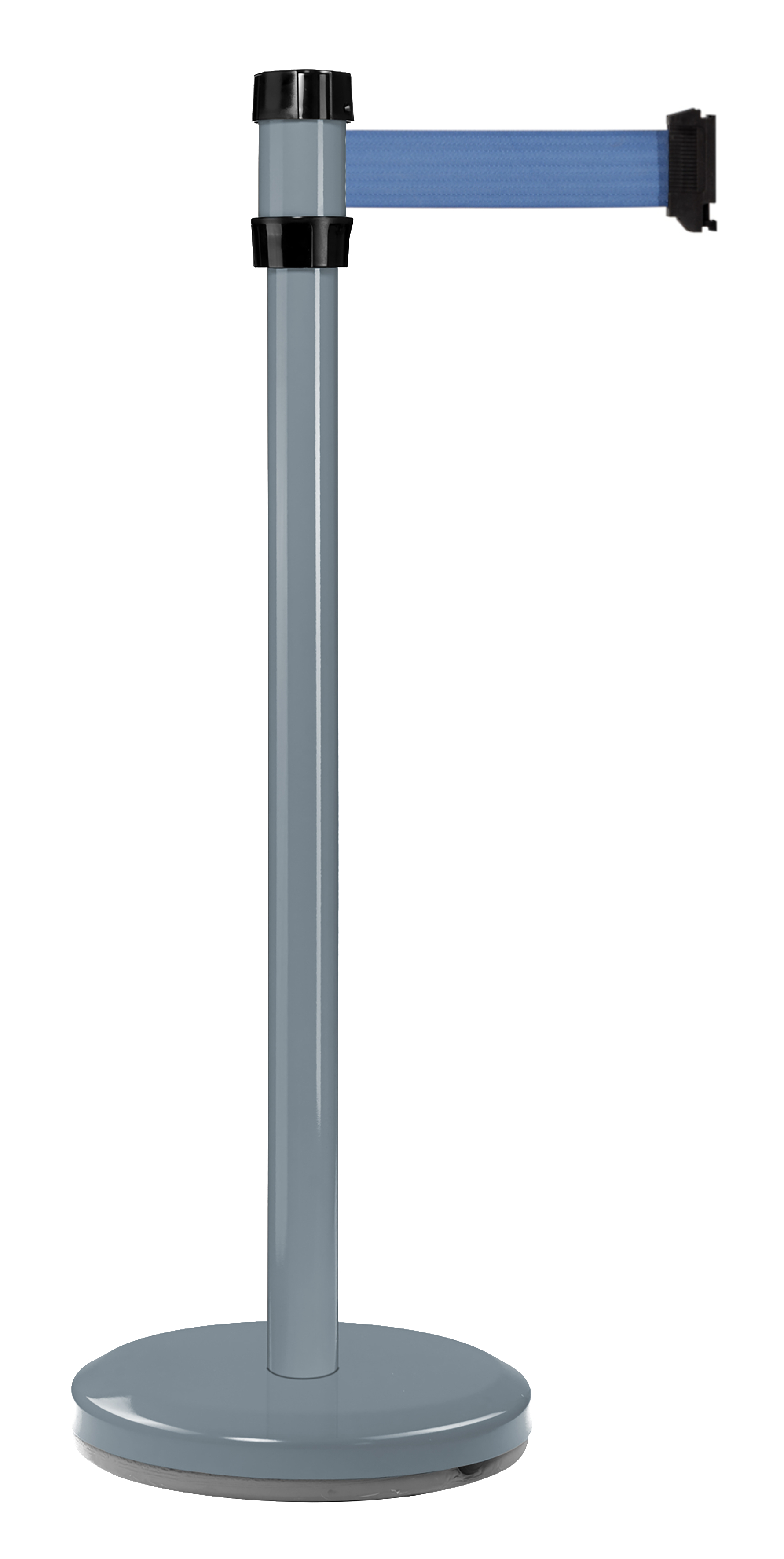 Viso Grey Strap Post, Blue Tape, Steel, Polyester, Barrier Post, 2 m
