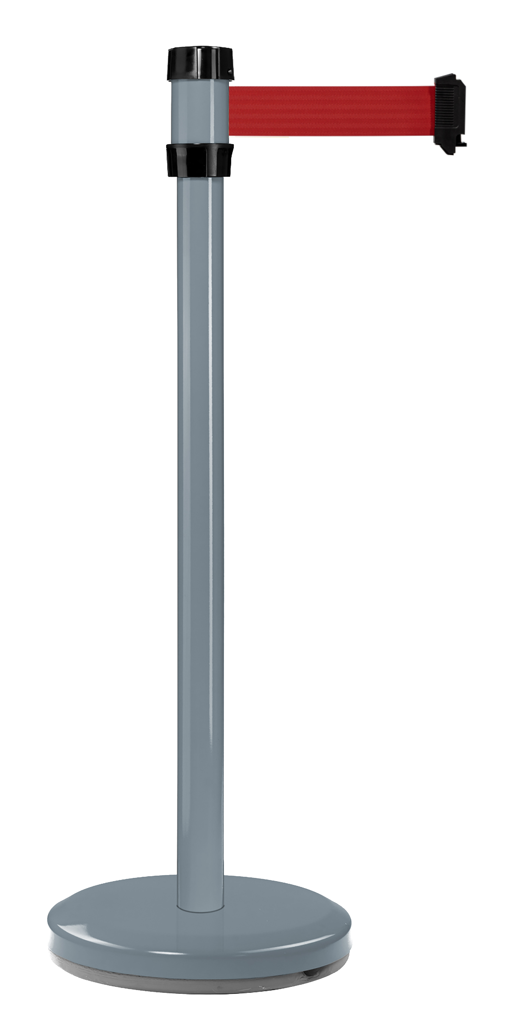 Viso Grey Strap Post, Red Tape, Steel, Polyester, Barrier Post, 2 m