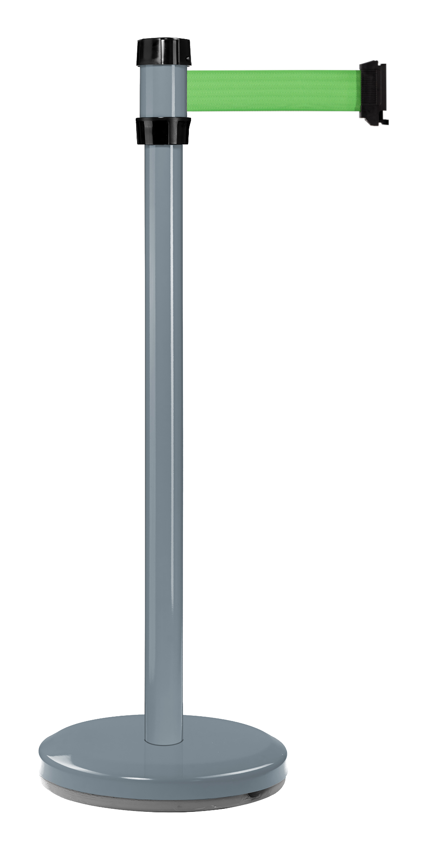 Viso Grey Strap Post, Green Tape, Steel, Polyester, Barrier Post, 2 m