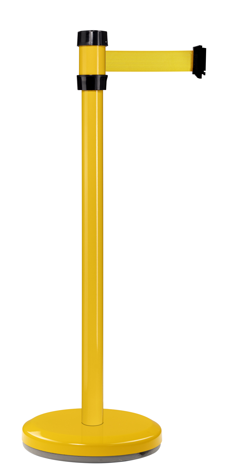 Viso Yellow Strap Post, Yellow Tape, Steel, Polyester, Barrier Post, 2 m
