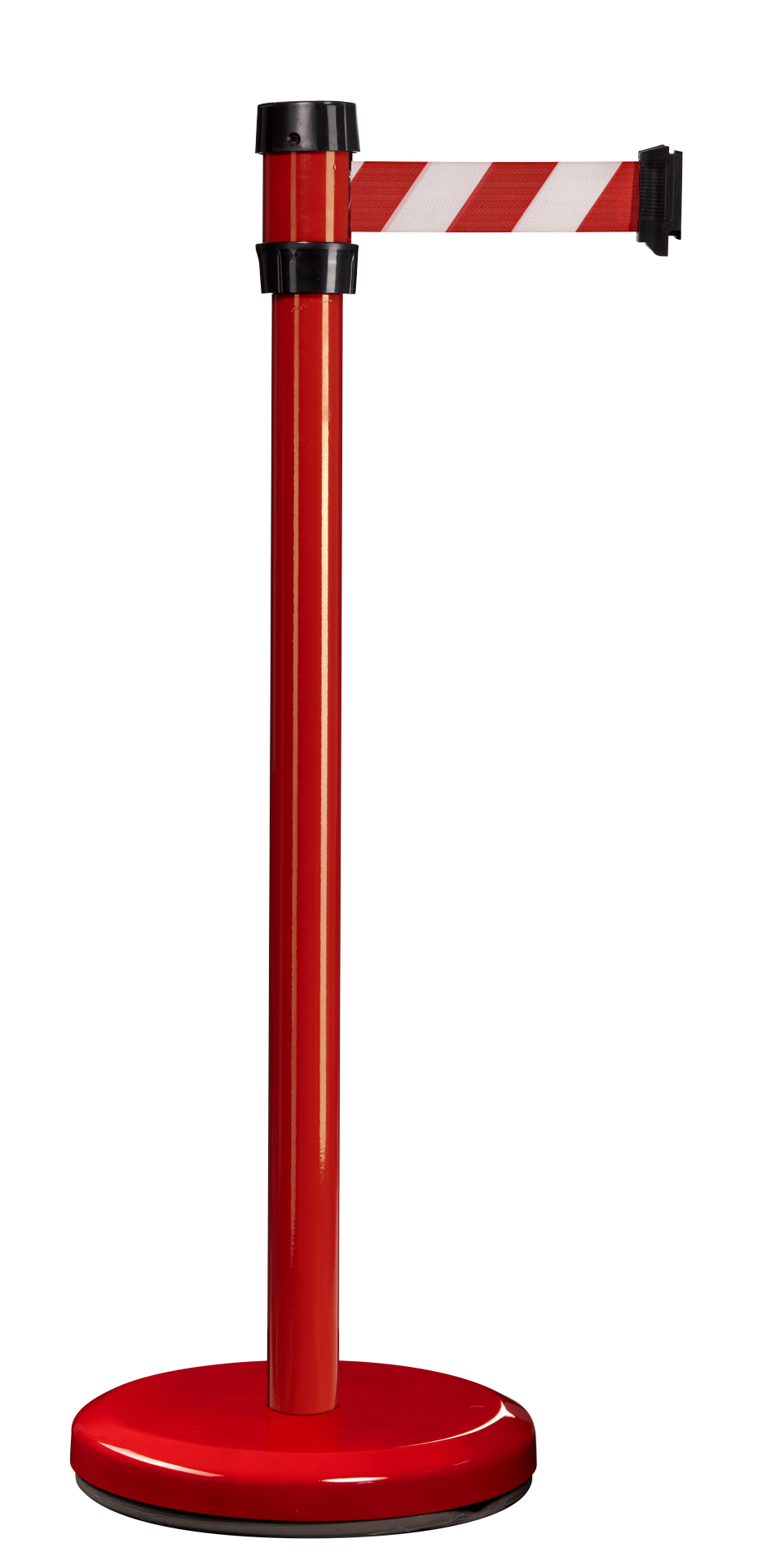 Viso Red Strap Post, White, Red Tape, Steel, Polyester, Barrier Post, 2 m
