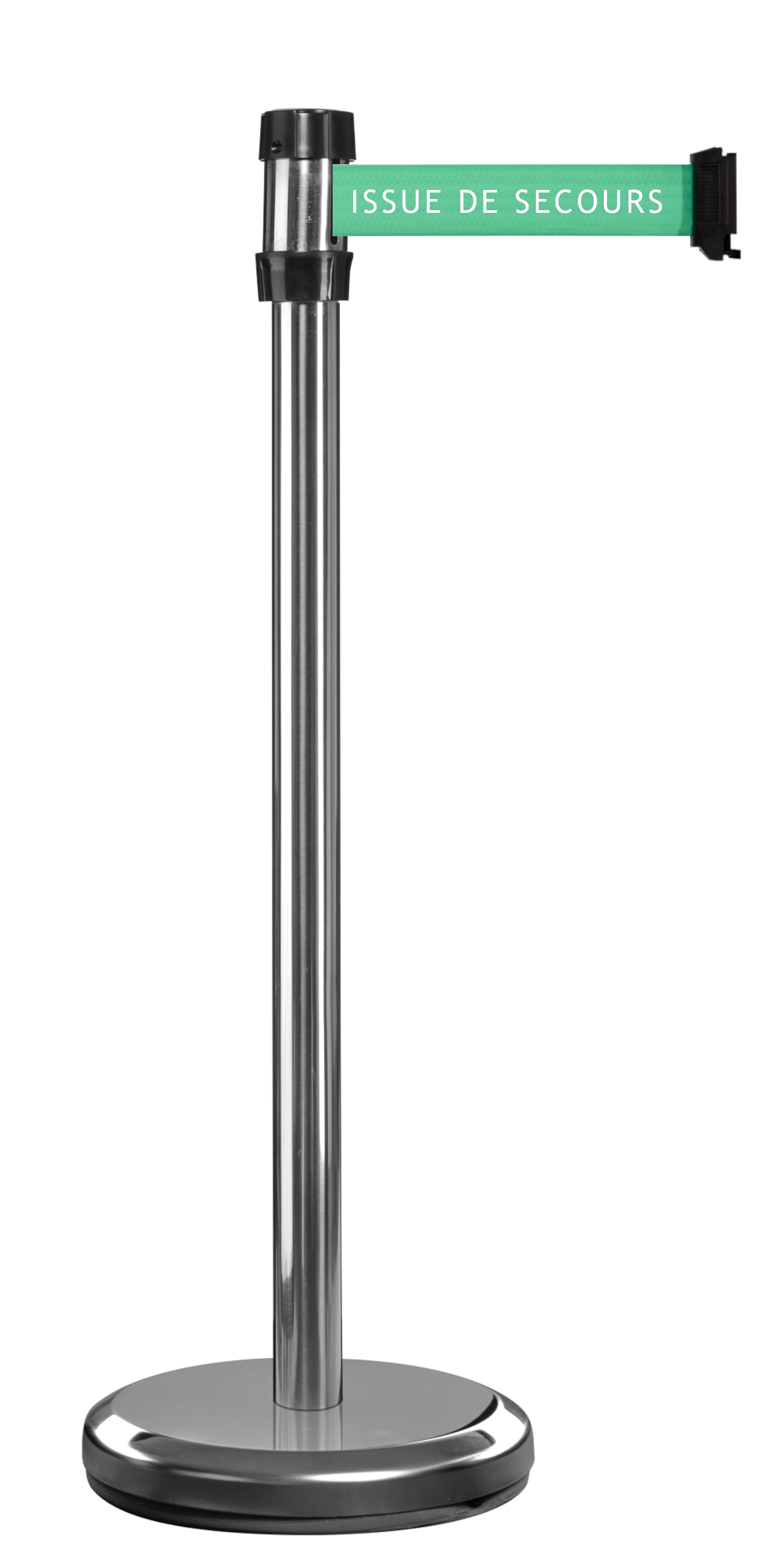 Viso Silver Strap Post, Green Tape, Steel, Polyester, 2 m