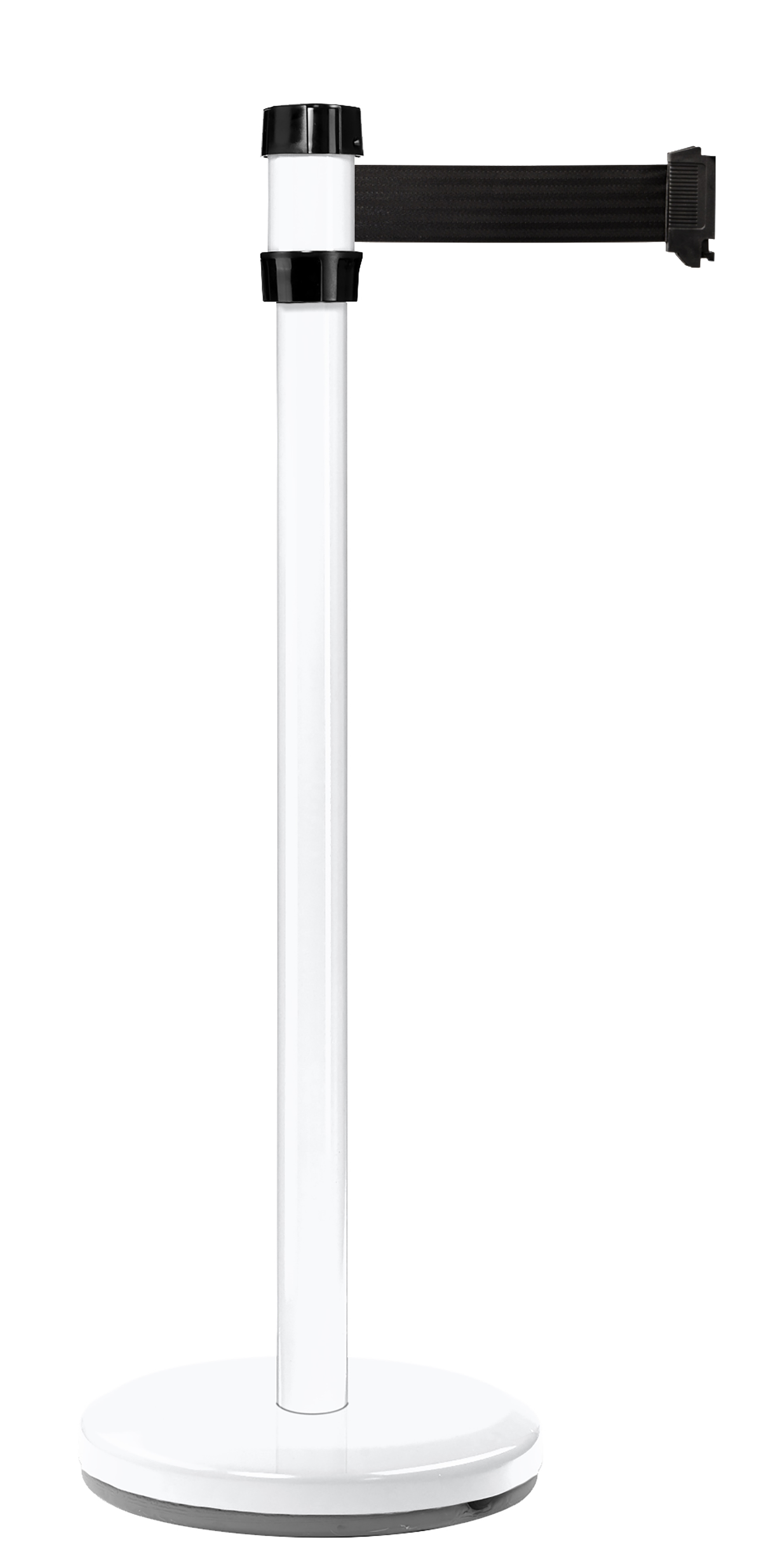 Viso White Strap Post, Black Tape, Plastic, Polyester, Barrier Post, 2 m