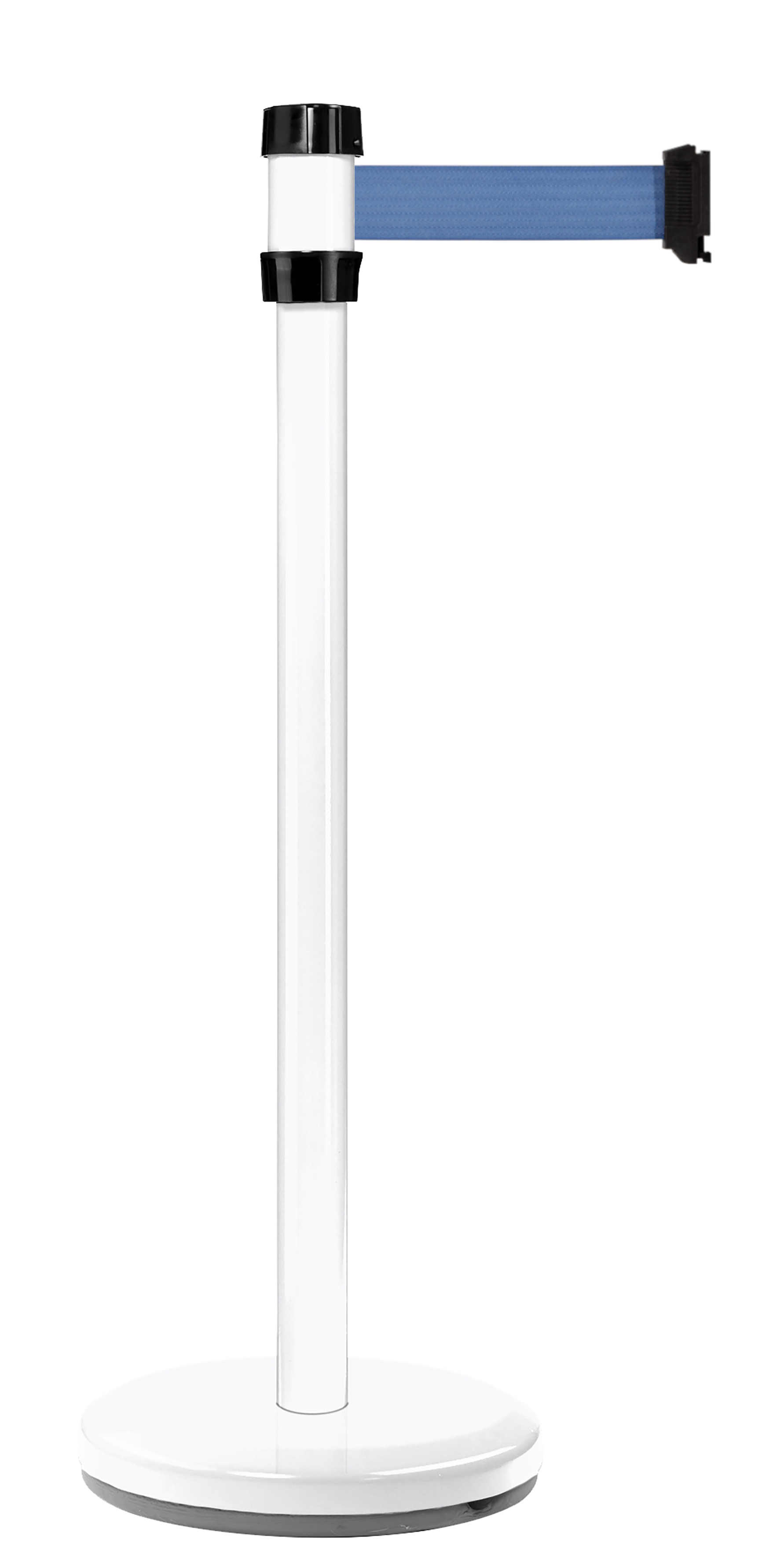 Viso White Strap Post, Blue Tape, Plastic, Polyester, Barrier Post, 2 m