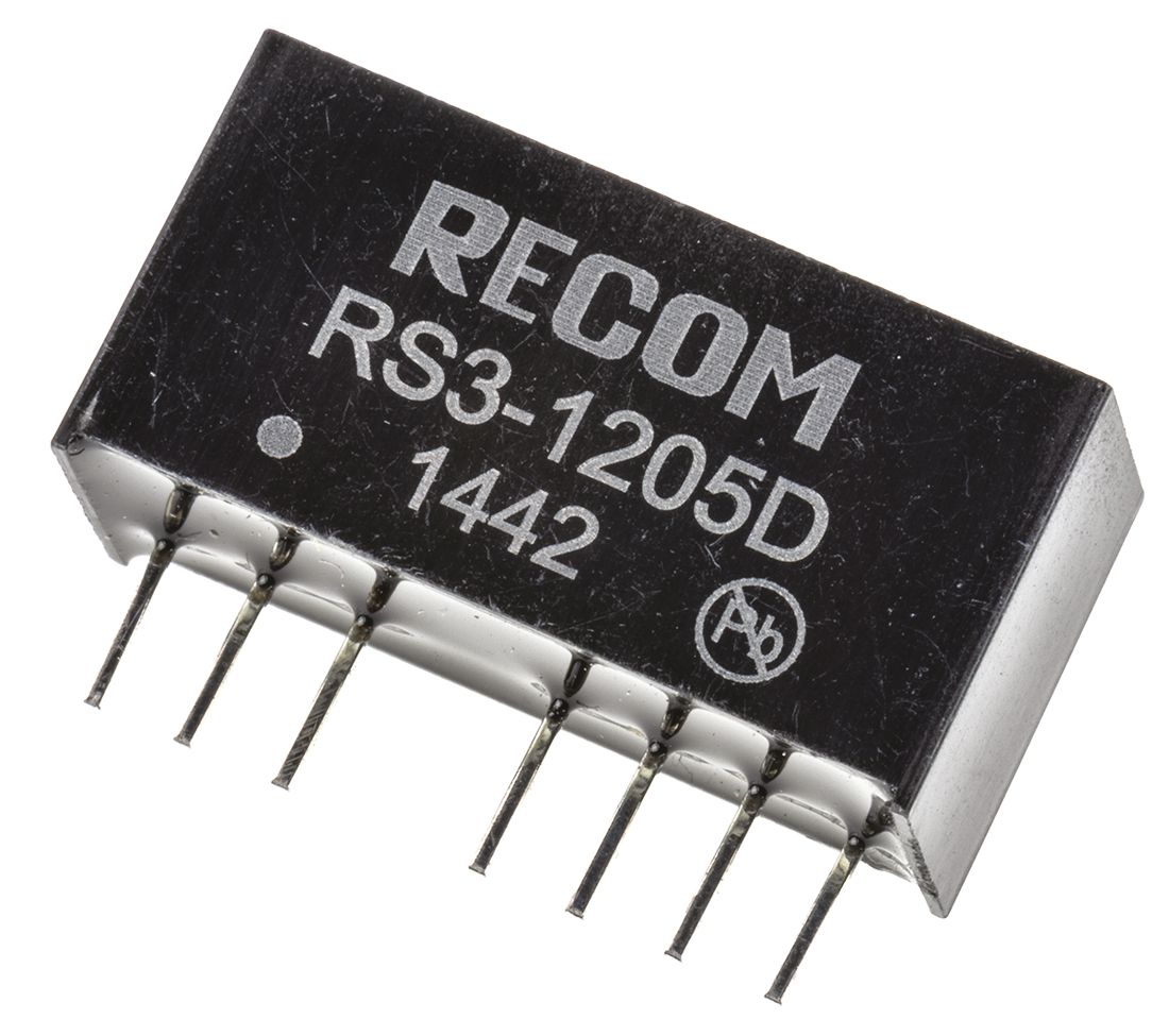Recom RS3 DC/DC Converter, 5V, -5 V/, 18V dc Input, 9V Input 3 W, Through Hole, 85 °C Max Temp -40 °C Min Temp, 8-Pin