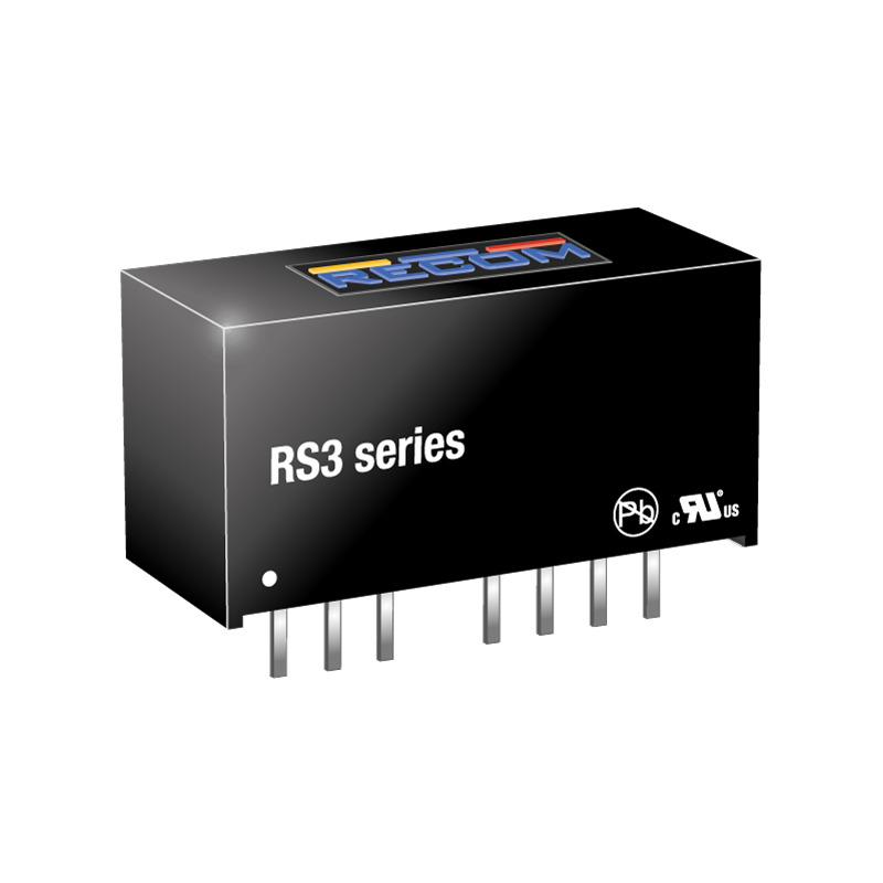 rs3-1209s Recom RS3 DC/DC Converter, 9V/ 333 mA, 18V Input, 9V Input 3 W, Through Hole, 85 °C Max Temp -40 °C Min Temp, 8-Pin SIP