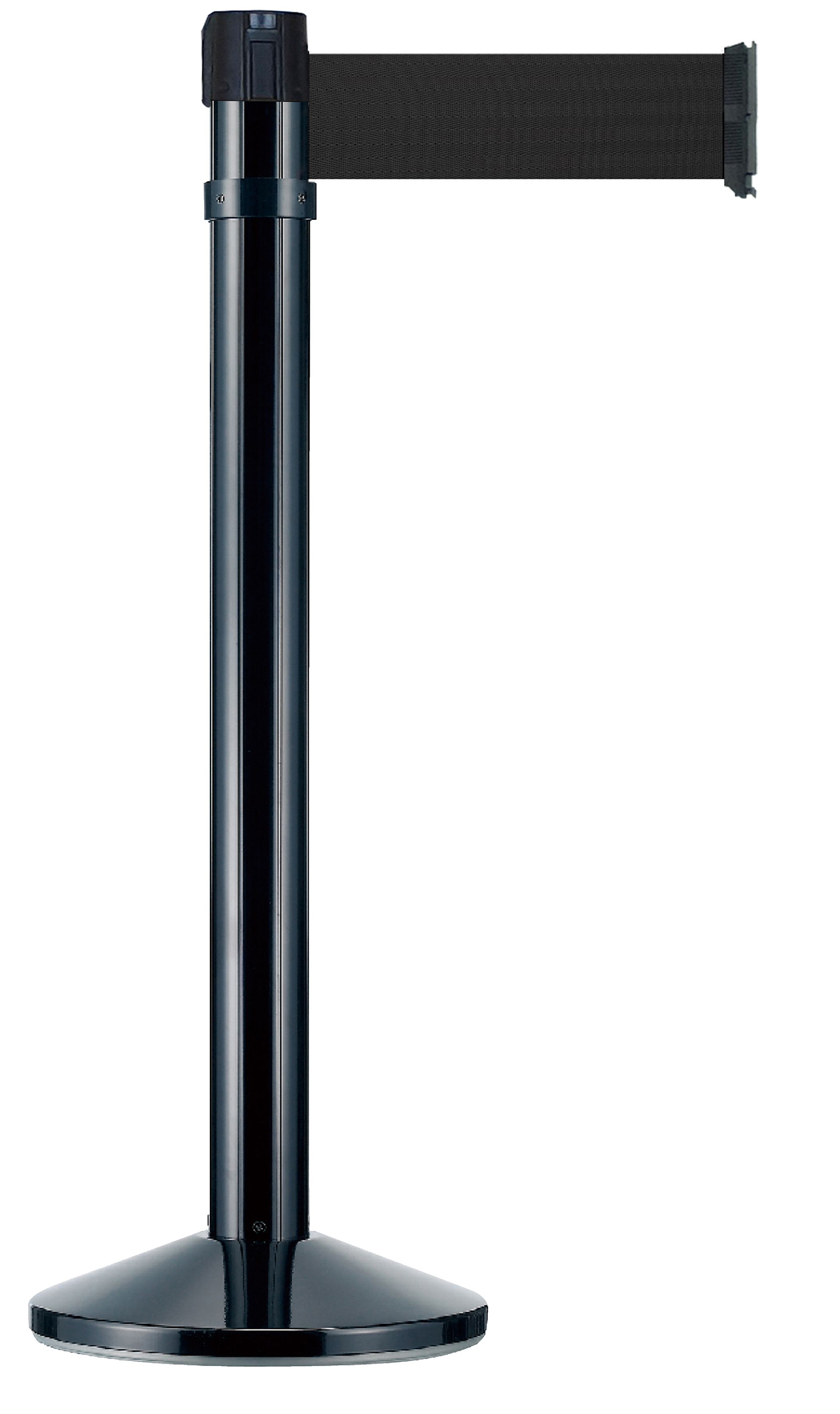 Viso Black Strap Post, Black Tape, Steel, Polyester, Polyester, Barrier Post, 4 m