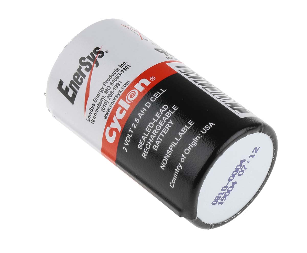 rsacp3702 Enersys 2 V, Tab Sealed Lead Acid Battery, 2.5 Ah x 68.1 mm