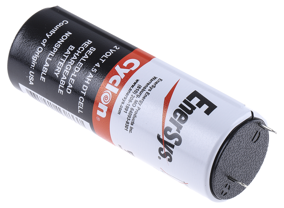 rsacp3705 Enersys 2 V, Tab Sealed Lead Acid Battery, 4.5 Ah x 102.9 mm
