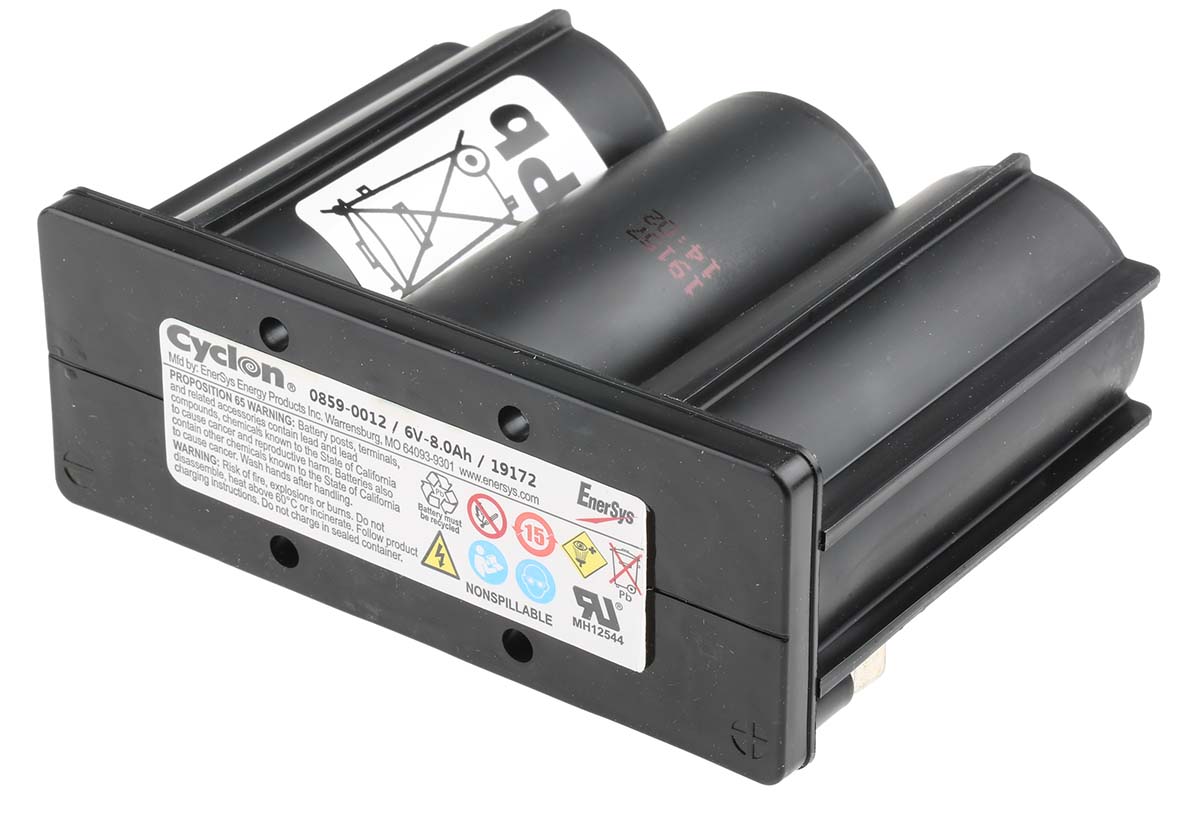 Enersys 6 V, Tab Sealed Lead Acid Battery, 8 Ah, 54.1mm x 101.6 mm