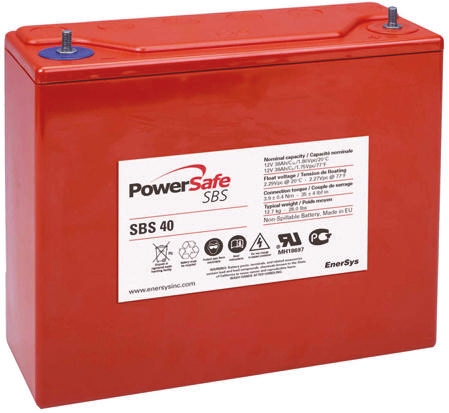Enersys 12 V Sealed Lead Acid Battery, 38 Ah, 97mm x 206 mm