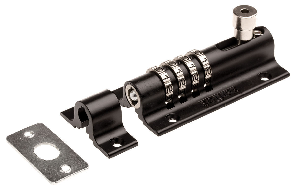 Squire Steel Black Powder Coated Door Bolt 120 mm 50 mm