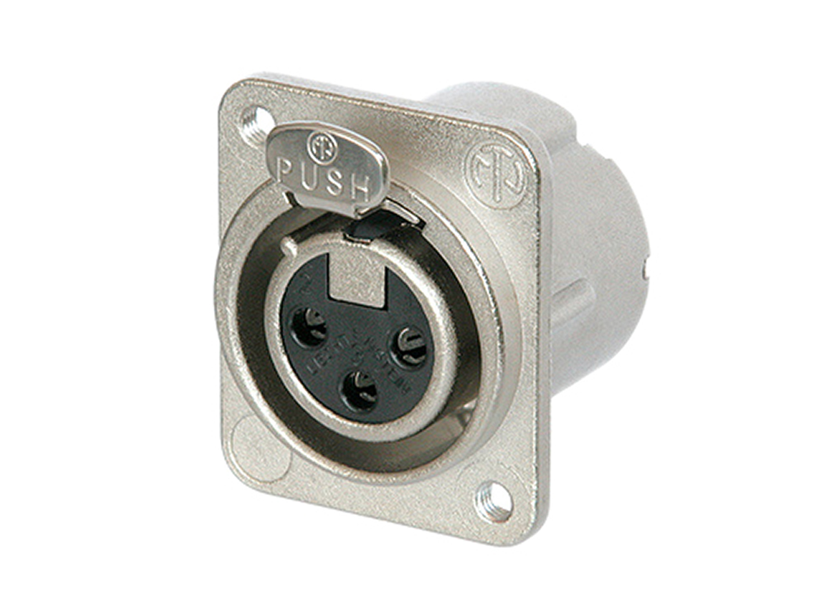 Neutrik Chassis XLR Connector, Straight, 50V Female, 3 Way, Silver over Nickel Plating
