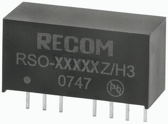 Recom RSO DC/DC Converter, 5V dc/ 200 mA, 18V dc Input, 4.5V Input 1 W, Through Hole, 75 °C Max Temp -40 °C Min Temp