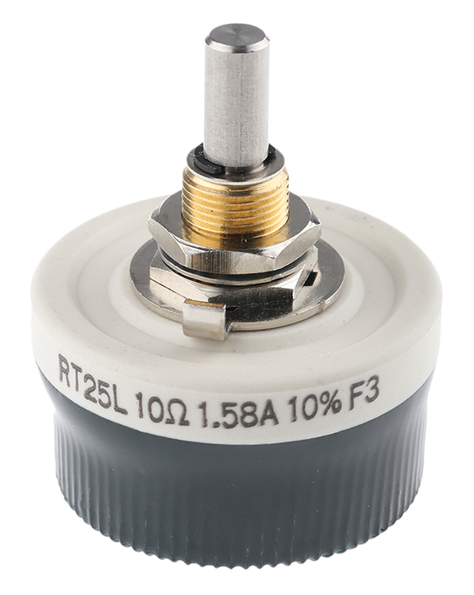 Vishay 25 W 10 Ω Wirewound Rheostat 1.58kA, RT025AS10R0KB