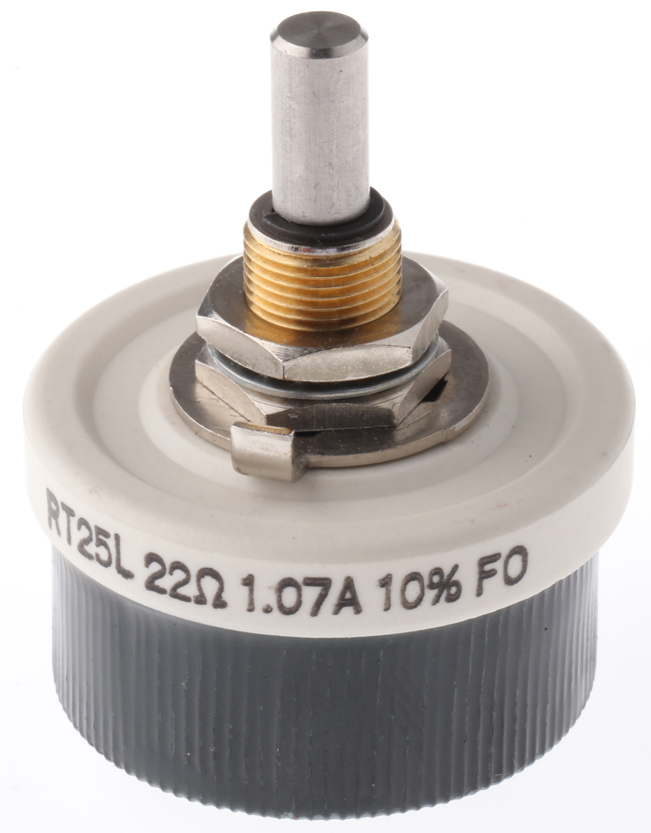 Vishay 25 W 22 Ω Wirewound Rheostat 1.07kA, RT025AS22R0KB