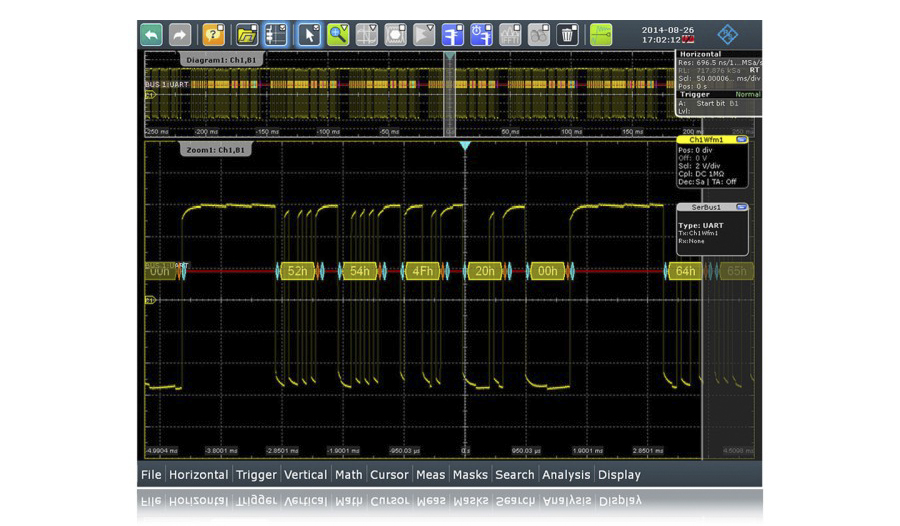 rtc-k2 Rohde & Schwarz UART/RS232/RS422/RS485 Serial Triggering and Decoding Oscilloscope Software for Use with RTC1000