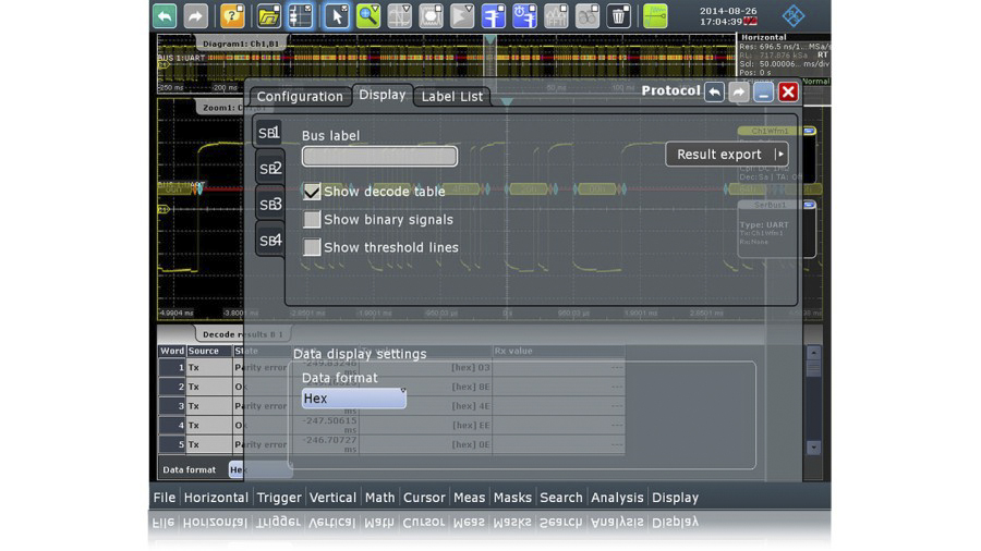 rtc-k2 Rohde & Schwarz UART/RS232/RS422/RS485 Serial Triggering and Decoding Oscilloscope Software for Use with RTC1000