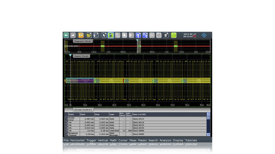 rtm-k6 Rohde & Schwarz MIL-STD-1553 Trigger and Decode Oscilloscope Software for Use with RTC3000 Oscilloscope