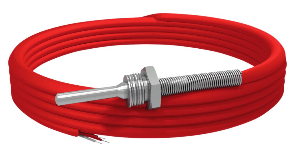 Emko PT100 Temperature Sensor 6 mm Dia, 50 mm Long, 3 Wire, Class B 200 °C Max