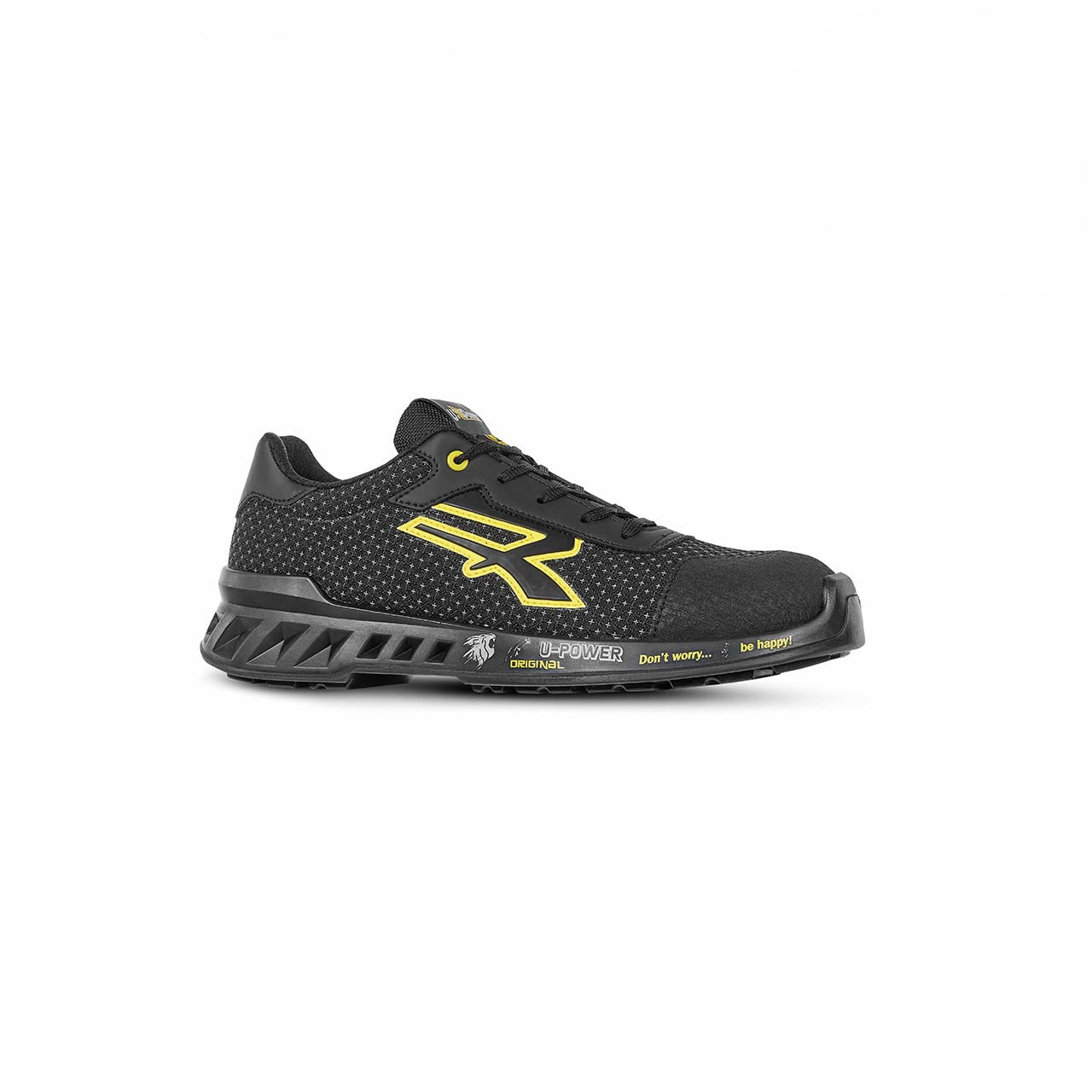 UPower Matt Unisex Black, Yellow Aluminium Safety Shoes, UK 5, EU 38