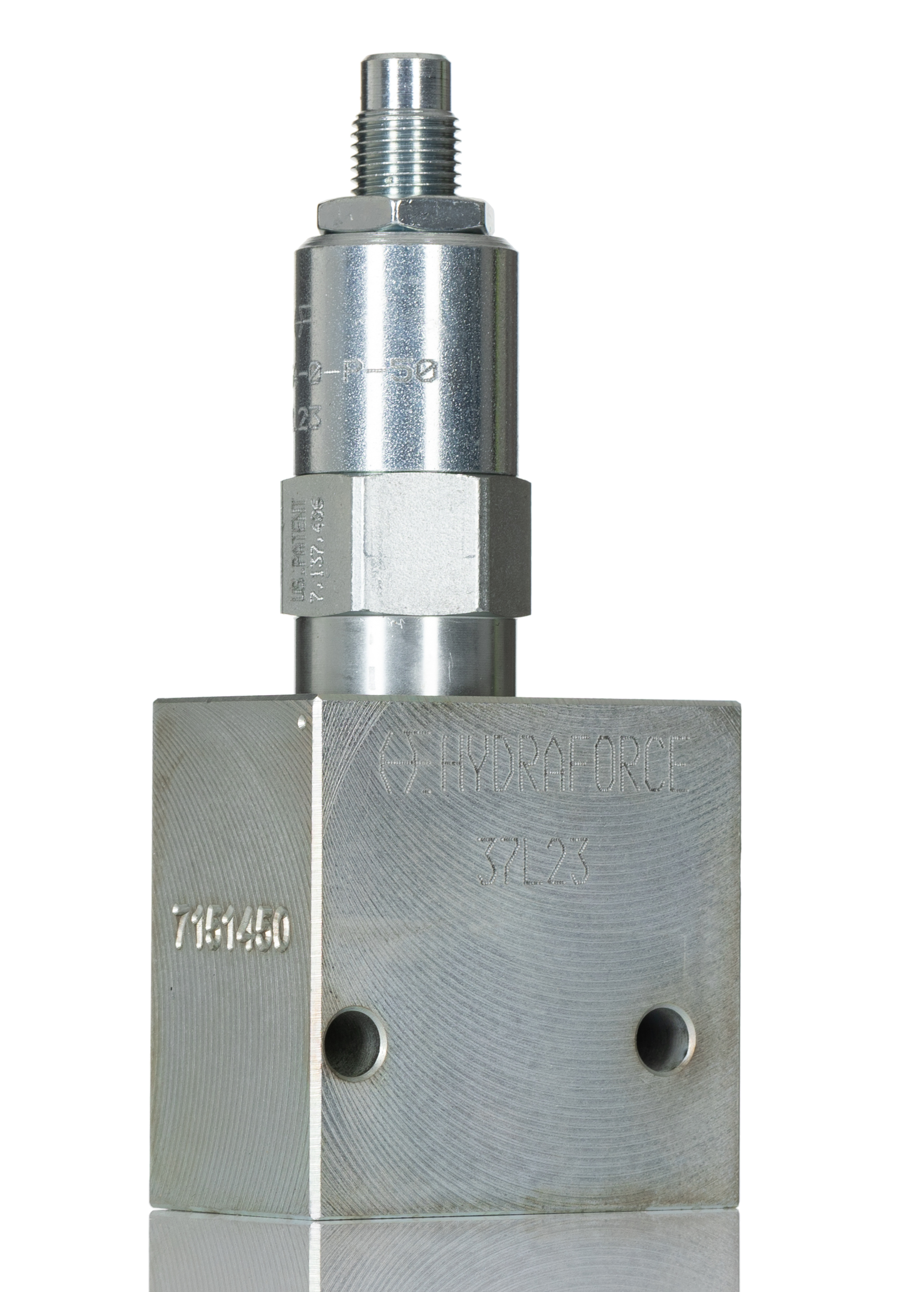 HydraForce In Line Mount  Mounting Hydraulic Relief Valve, RV50-26A-4BD-P-50, BSP, SAE, 345 bar