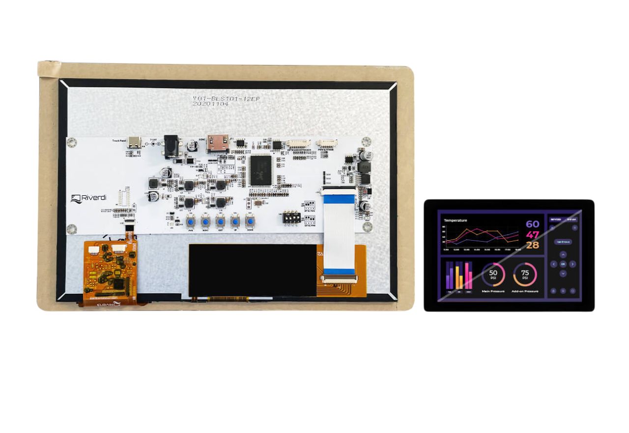 Riverdi RVT101HVHNWC00-B TFT LCD Display Touch Screen, 10.1 in, 1280 x 800 pixel