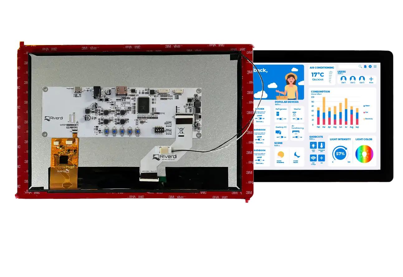 Riverdi RVT121HVHNWC00-BV1.0A TFT LCD Display Touch Screen, 10.1 in, 1280 x 800 pixel