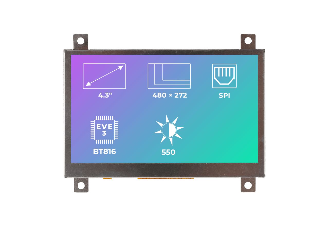 Riverdi RVT43ALBFWN00 TFT LCD Display, 4.3 in, 480 x 272 pixel