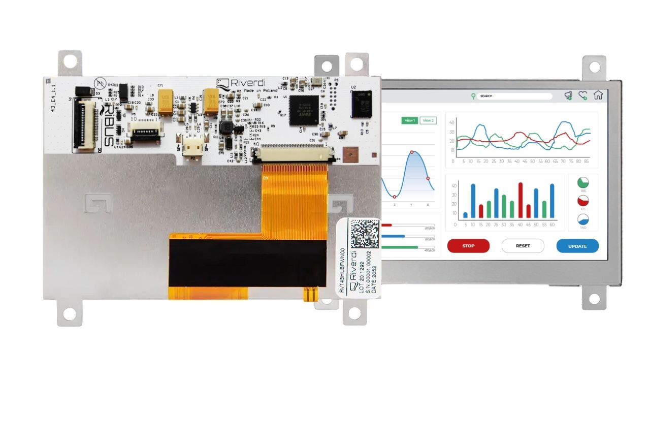 Riverdi RVT43HLBFWN00 TFT LCD Display, 4.3 in, 480 x 272 pixel