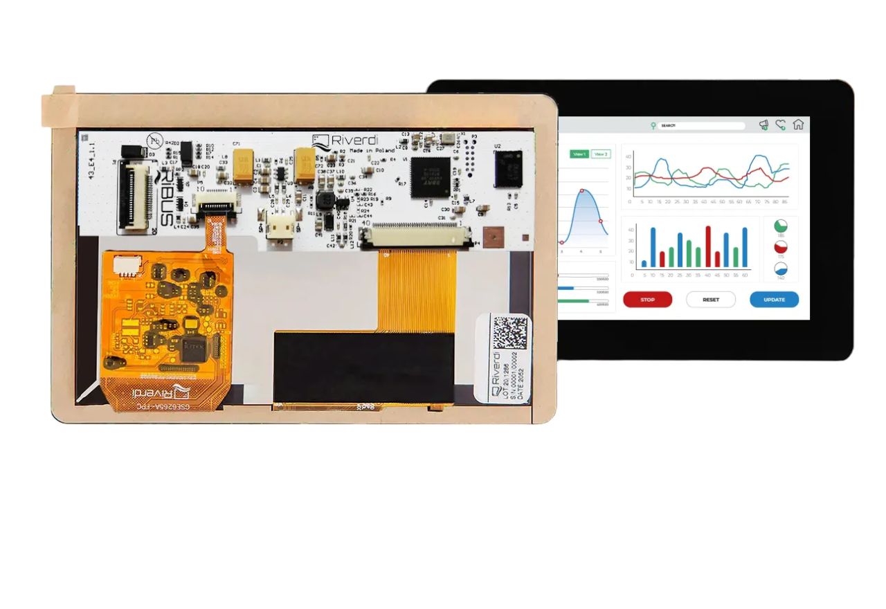 Riverdi RVT43HLBNWC00-B TFT LCD Display Touch Screen, 4.3 in, 480 x 272 pixel