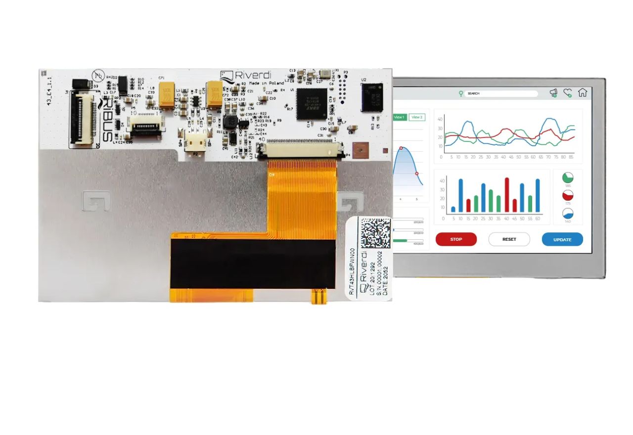 Riverdi RVT43HLBNWN00 TFT LCD Display, 4.3 in, 480 x 272 pixel