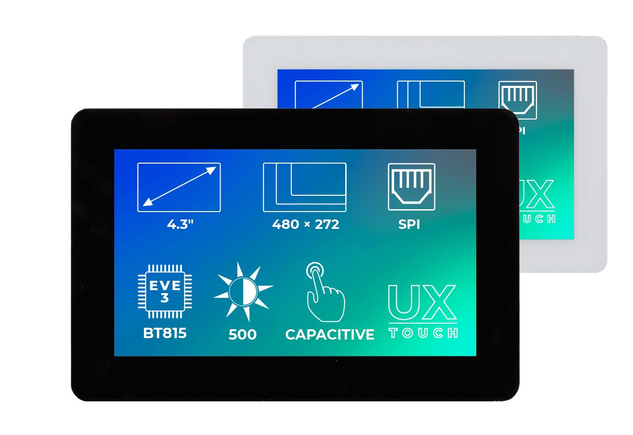 Riverdi RVT43ULBNWC01 TFT LCD Display Touch Screen, 4.3 in, 480 x 272 pixel