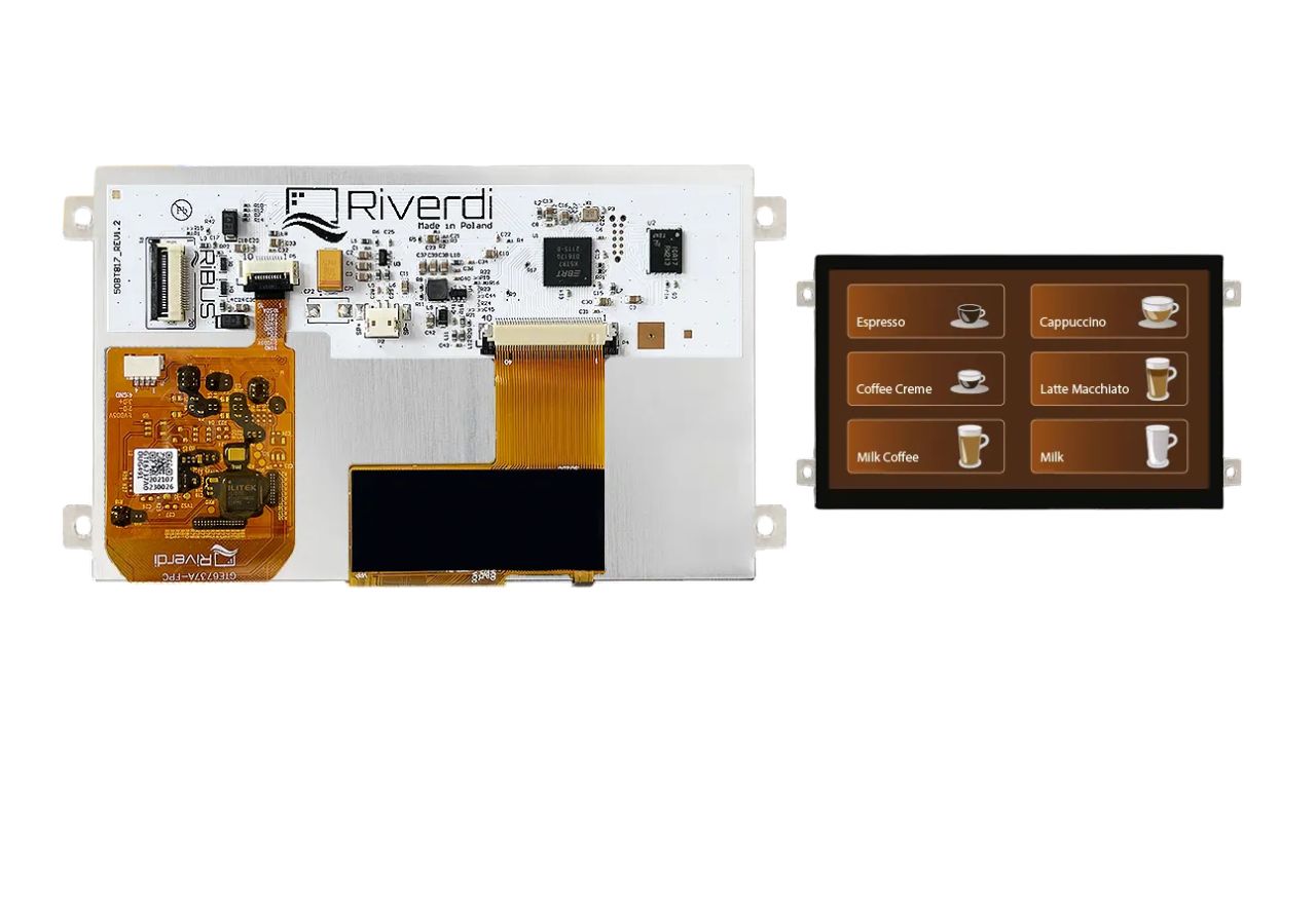 Riverdi RVT50HQBFWCA0 TFT LCD Display Touch Screen, 5 in, 800 x 480 pixel