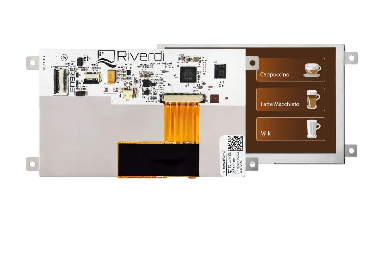 Riverdi RVT50HQBFWN00 TFT LCD Display, 5 in, 800 x 480 pixel