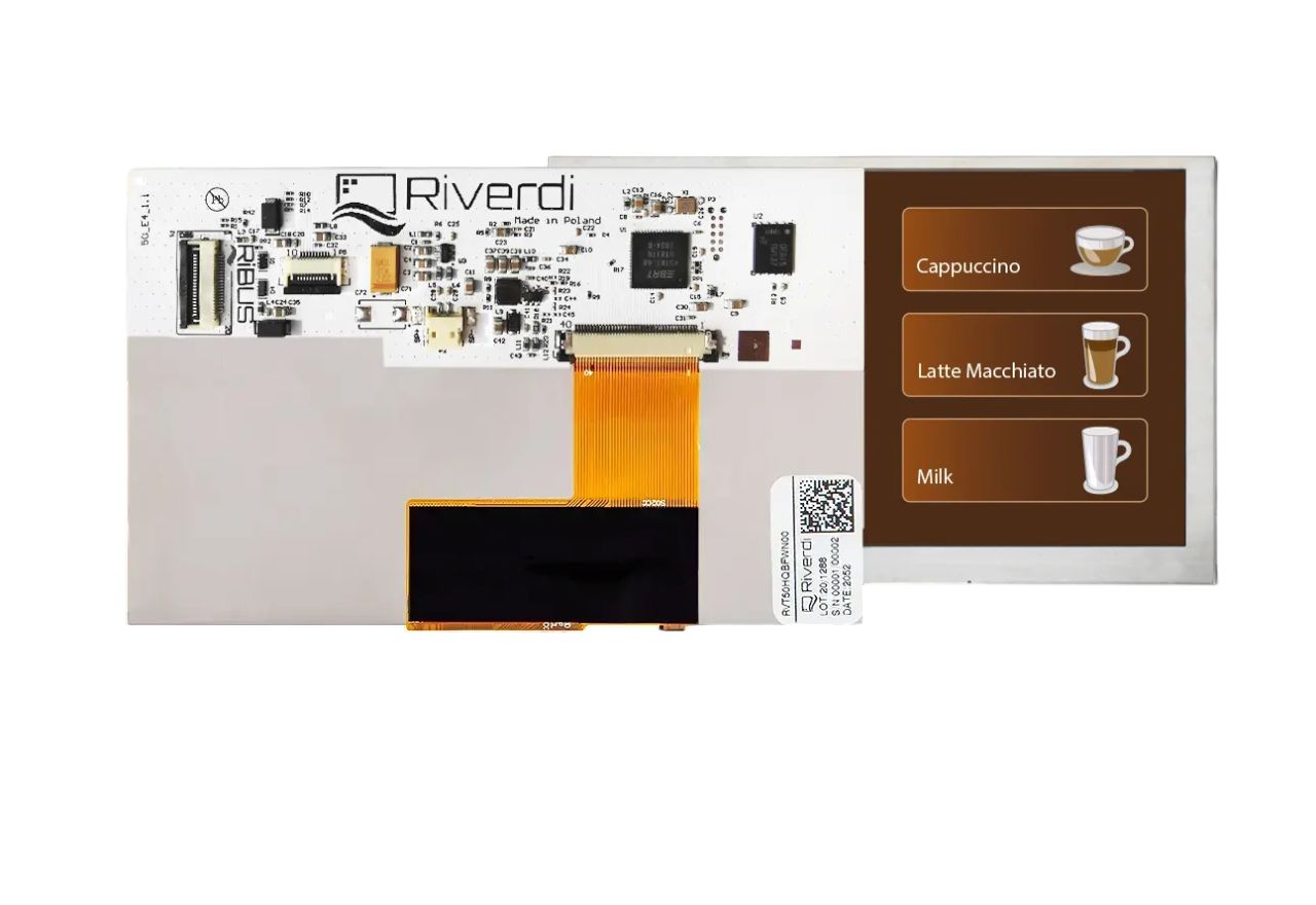 Riverdi RVT50HQBNWN00 TFT LCD Display, 5 in, 800 x 480 pixel