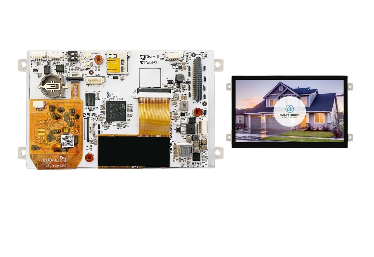 Riverdi RVT50HQSFWA01V1.0A LCD Colour Display Touch Screen, 5 in, 800 x 480 pixel