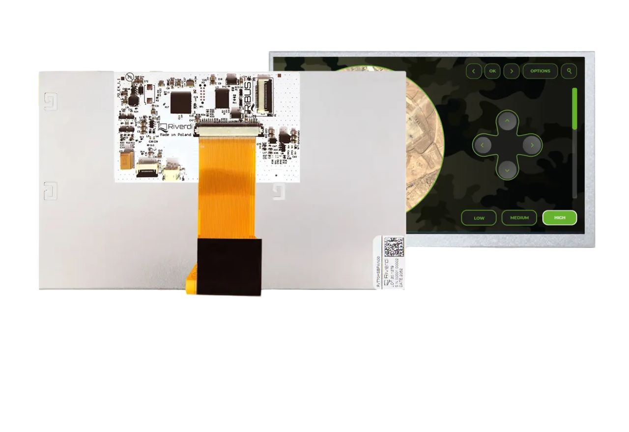 Riverdi RVT70HSBNWN00 TFT LCD Display, 7 in, 1024 x 600 pixel