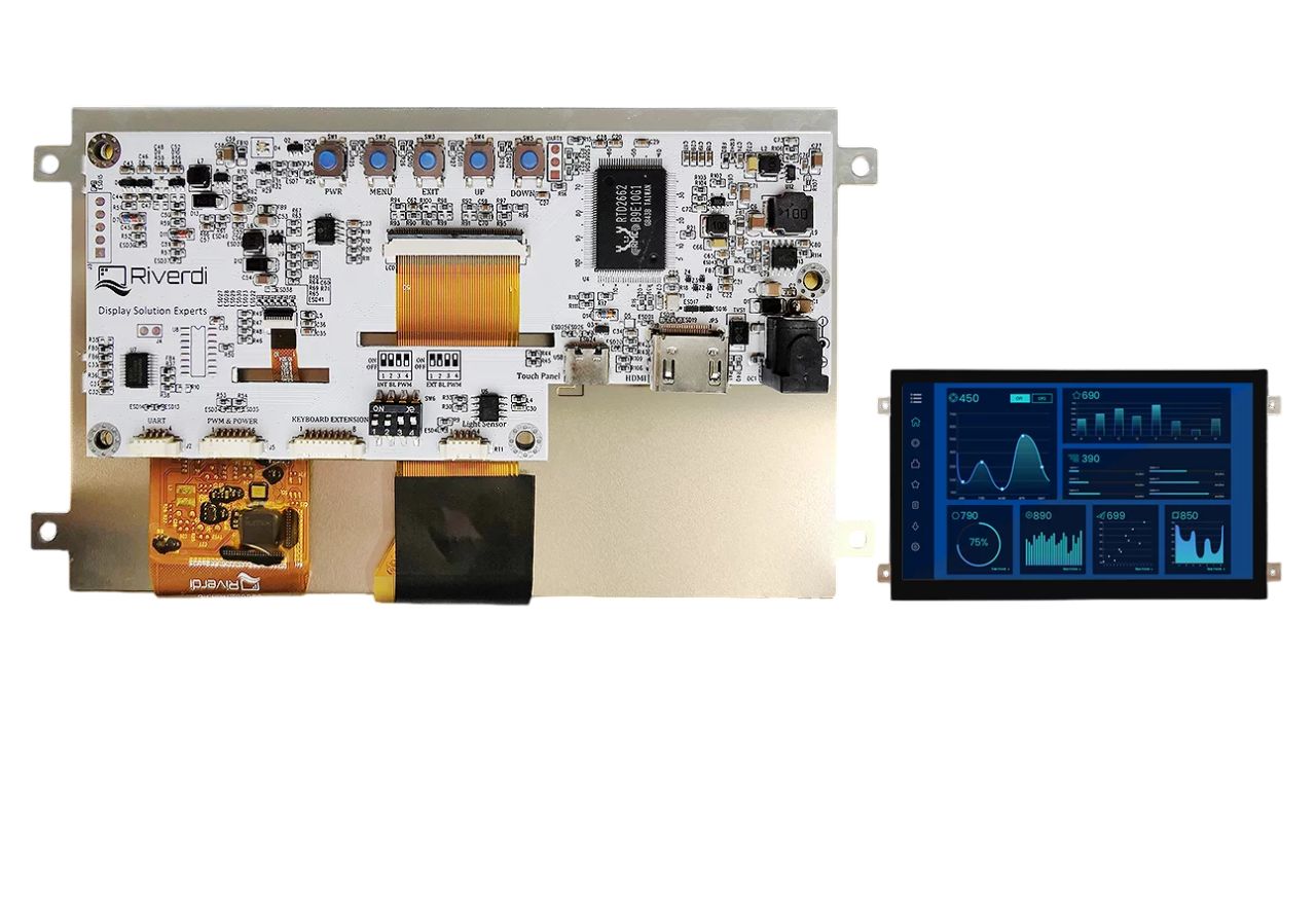 Riverdi RVT70HSHFWCA0 TFT LCD Display Touch Screen, 7 in, 1024 x 600 pixel
