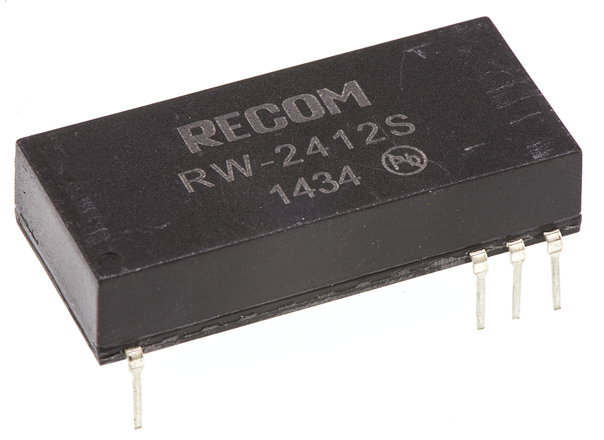 Recom RW DC/DC Converter, 12V dc/ 250 mA, 36V dc Input, 18V Input 3 W, Through Hole, 80 °C Max Temp -40 °C Min Temp,